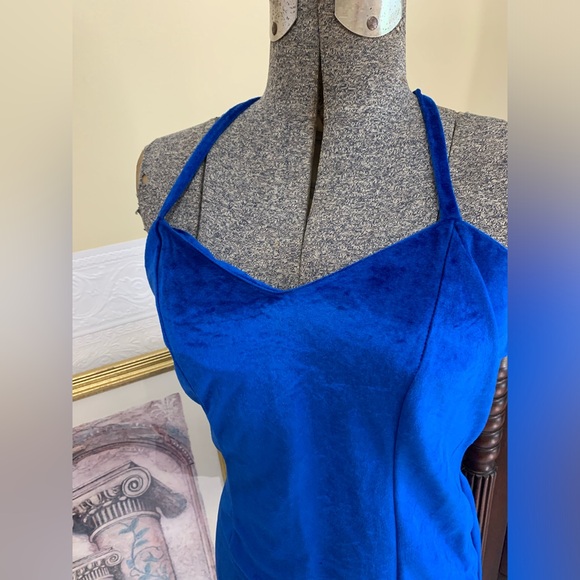 Avon Fashions Sleeveless Blue Velvet Dress w/ Matching Bolero Jacket Size 6 - Picture 2 of 15